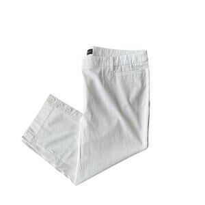 Talbots The Perfect Skimmer Capri Pants White Button Hem Zip Fly women’s 16 NWOT